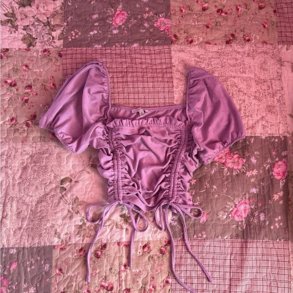 Lavender Cropped Blouse NWOT